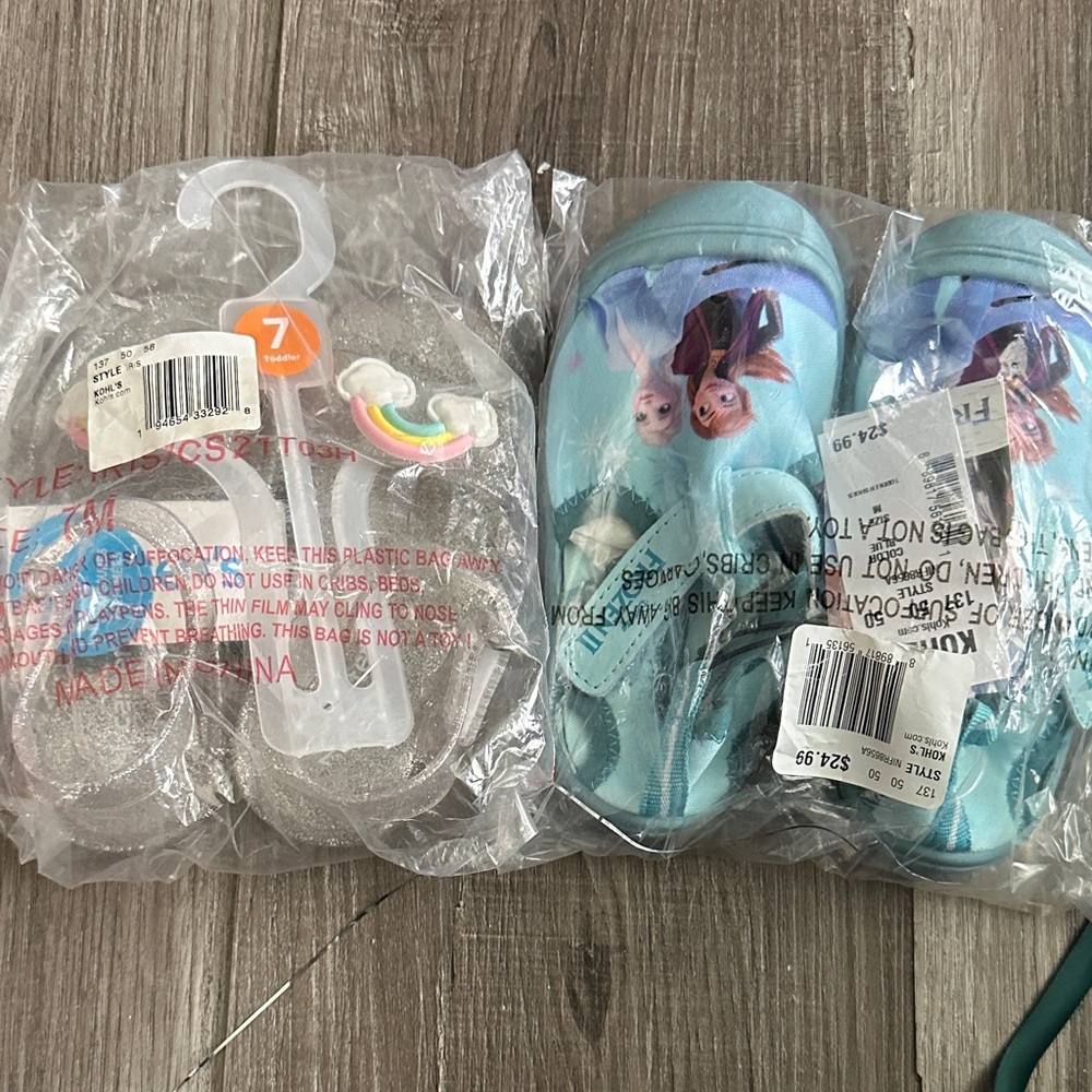 Carter's Blue and Silver Kids Slippers